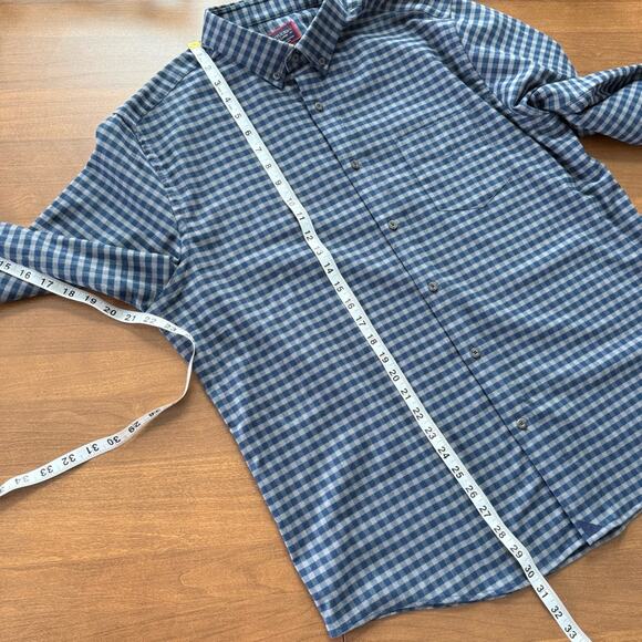 UNTUCKit Mens Wrinkle-Free Performance Flannel Bergstrom Shirt Blue Grey Gingham - Picture 9 of 11